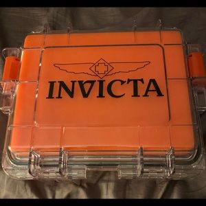 Invicta watch dive case, clear with orange foam